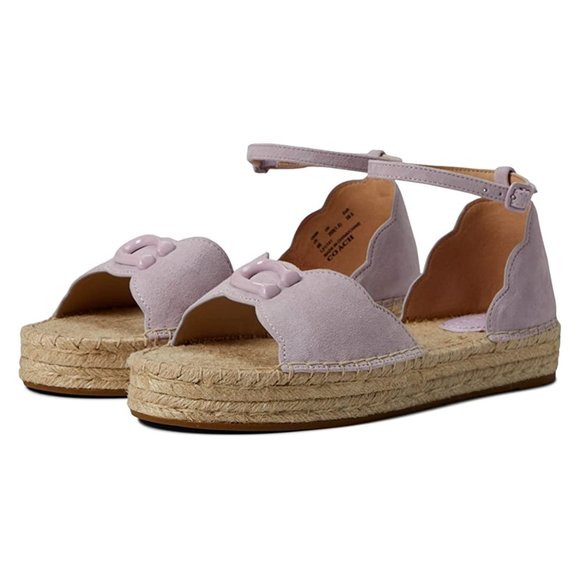 $200 COACH DILLON SUEDE ESPADRILLE STRAPPY SANDAL VIOLET 9  (DA7) - Picture 1 of 7